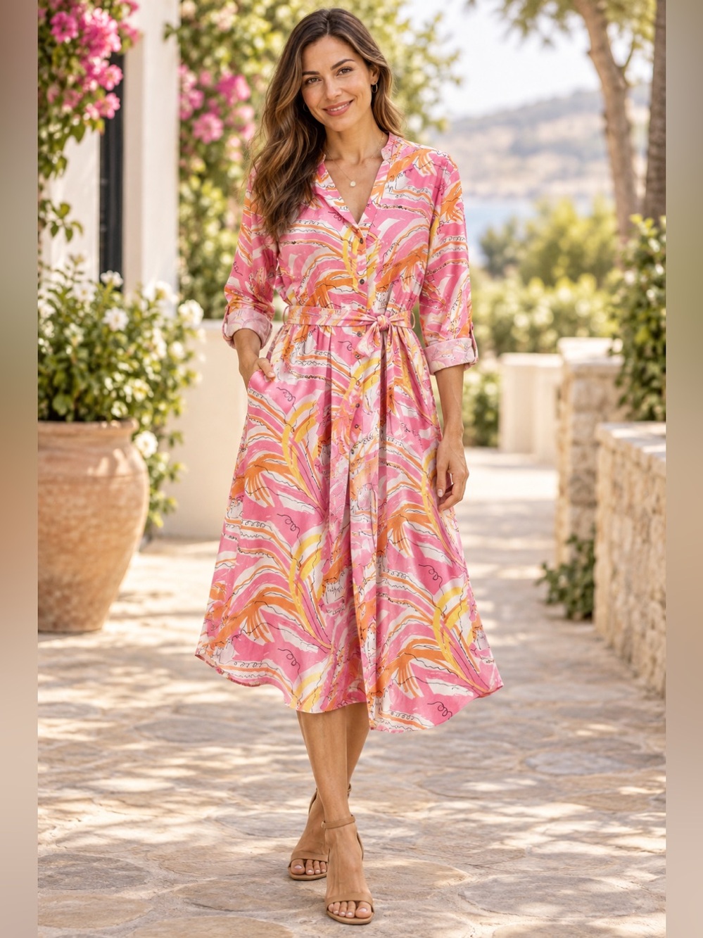 Vera for Anthropologie Confetti Midi Shirt Dress M